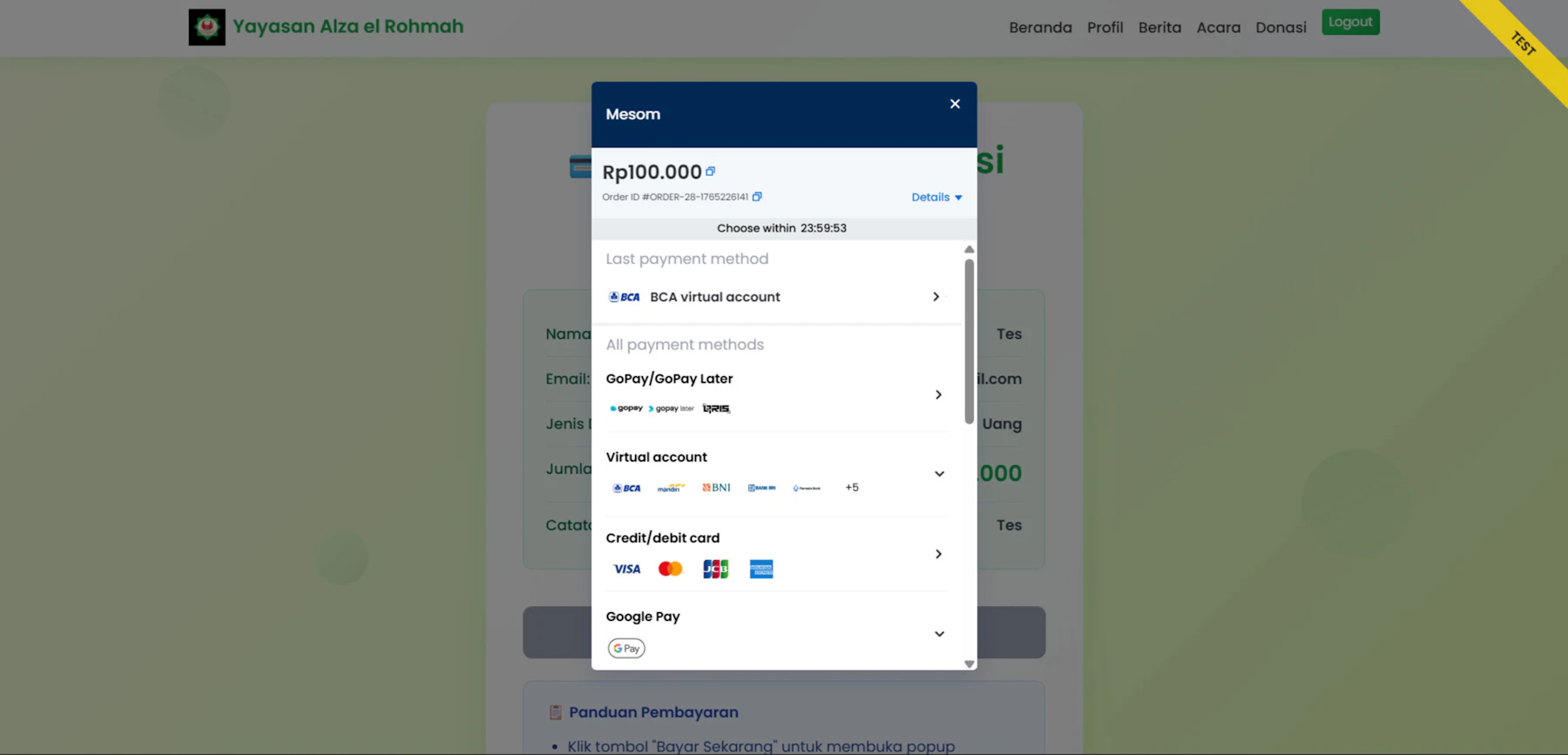 Modern online payment checkout